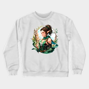 Realistic Anime Nissa, Sage Animist - Zendikar Planeswalker Crewneck Sweatshirt